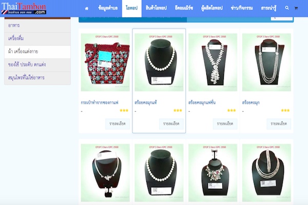 タイ土産OTOPサイト　タイ77県の特産品や名産品がわかる