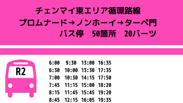 RTCシティバス【R2ピンク】バス時刻表