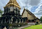 ワットチェンマンの象の仏塔（チェディ・チャン・ロム）と本堂