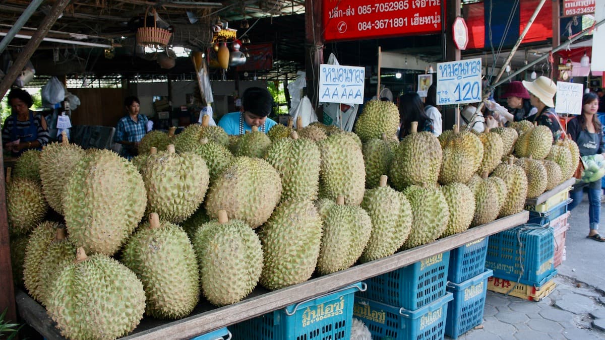 タイ産ドリアン３種類食べ比べ　味の特徴と市場での買い方