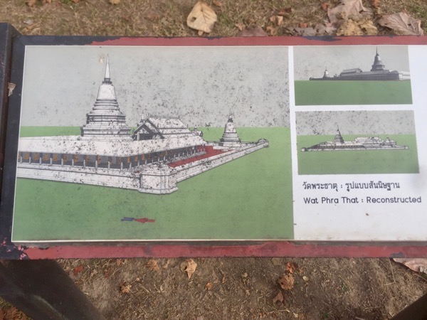 カムペーンペット歴史公園のワット・プラタートの復元図