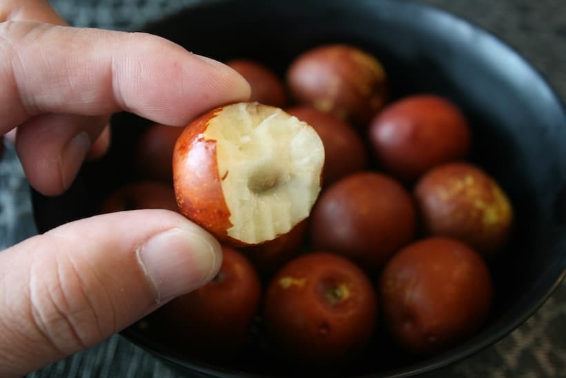 棗の果肉。シャキッとした食感とさっぱりした甘さが特徴。